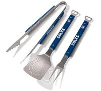 YouTheFan NFL Indianapolis Colts Spirit Series 3-Piece BBQ Set Stainless Steel, 22" x 9"