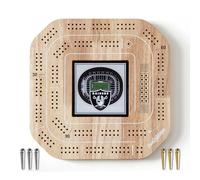 YouTheFan NFL Las Vegas Raiders Licensed Fan Cribbage Wood Board Game