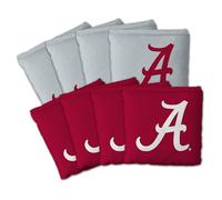 YouTheFan Officially-Licensed NCAA Alabama Crimson Tide Set of 8 Cornhole Bags - All Weather Dual Sided Slide & Stop - Regulation Size with Carry case