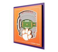 YouTheFan Officially-licensed NCAA Clemson Tigers Stadium Series 3D Wall Art - multi-layer team stadium replica, detailed sports fan gift, indoor decor
