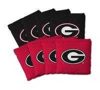 YouTheFan Officially-Licensed NCAA Georgia Bulldogs Set of 8 Cornhole Bags - All Weather Dual Sided Slide & Stop - Regulation Size with Carry case