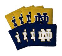 YouTheFan Officially-Licensed NCAA Notre Dame Fighting Irish Set of 8 Cornhole Bags - All Weather Dual Sided Slide & Stop - Regulation Size with Carry case