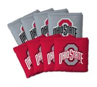 YouTheFan Officially-Licensed NCAA Ohio State Buckeyes Set of 8 Cornhole Bags - All Weather Dual Sided Slide & Stop - Regulation Size with Carry case