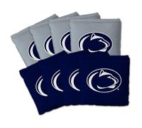 YouTheFan Officially-Licensed NCAA Penn State Nittany Lions Set of 8 Cornhole Bags - All Weather Dual Sided Slide & Stop - Regulation Size with Carry case