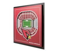 YouTheFan Officially-licensed NFL Arizona Cardinals Stadium Series 3D Wall Art - multi-layer team stadium replica, detailed sports fan gift, indoor decor