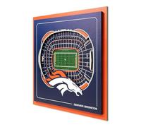 YouTheFan Officially-licensed NFL Denver Broncos Stadium Series 3D Wall Art - multi-layer team stadium replica, detailed sports fan gift, indoor decor
