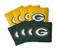 YouTheFan Officially-Licensed NFL Green Bay Packers Set of 8 Cornhole Bags - All Weather Dual Sided Slide & Stop - Regulation Size with Carry case