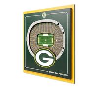 YouTheFan Officially-licensed NFL Green Bay Packers Stadium Series 3D Wall Art - multi-layer team stadium replica, detailed sports fan gift, indoor decor
