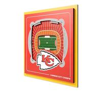 YouTheFan Officially-licensed NFL Kansas City Chiefs Stadium Series 3D Wall Art - multi-layer team stadium replica, detailed sports fan gift, indoor decor