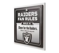 YouTheFan Officially-licensed NFL Las Vegas Raiders Fan Rules Wall Art, multiple layers, humorous team artwork sports fan motto, showcases funny rules, indoor decor