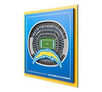 YouTheFan Officially-licensed NFL Los Angeles Chargers Stadium Series 3D Wall Art - multi-layer team stadium replica, detailed sports fan gift, indoor decor