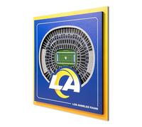 YouTheFan Officially-licensed NFL Los Angeles Rams Stadium Series 3D Wall Art - multi-layer team stadium replica, detailed sports fan gift, indoor decor