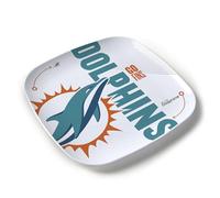 YouTheFan Officially-Licensed NFL Miami Dolphins Large Party Plate - 10.25” x 10.25” - 100% Melamine, Dishwasher Safe, BPA Free - Fan Gift for Snacks, appetizers and Food