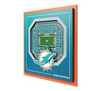 YouTheFan Officially-licensed NFL Miami Dolphins Stadium Series 3D Wall Art - multi-layer team stadium replica, detailed sports fan gift, indoor decor