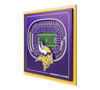 YouTheFan Officially-licensed NFL Minnesota Vikings Stadium Series 3D Wall Art - multi-layer team stadium replica, detailed sports fan gift, indoor decor