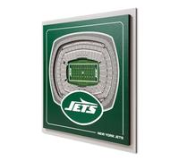 YouTheFan Officially-licensed NFL New York Jets Stadium Series 3D Wall Art - multi-layer team stadium replica, detailed sports fan gift, indoor decor