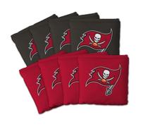 YouTheFan Officially-Licensed NFL Tampa Bay Buccaneers Set of 8 Cornhole Bags - All Weather Dual Sided Slide & Stop - Regulation Size with Carry case