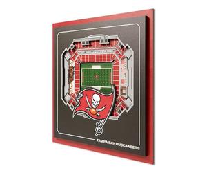 YouTheFan Officially-licensed NFL Tampa Bay Buccaneers Stadium Series 3D Wall Art - multi-layer team stadium replica, detailed sports fan gift, indoor decor