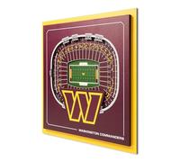 YouTheFan Officially-licensed NFL Washington Commanders Stadium Series 3D Wall Art - multi-layer team stadium replica, detailed sports fan gift, indoor decor