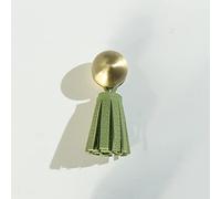 Youther 7 Colors Cute Leather Tassel Knob for Kids Room Brass Dresser Drawer Pulls Handles Cabinet Door Decor Handle Pink Pull,C,2760,Green