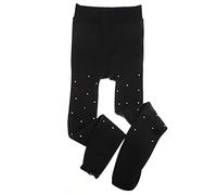 Youthful flying Ice Skating Tights with Crystals Double Buckles Over Boot Cover 90 Denier Thicken Warm High Stretch Figure Compression Skate Pants for Women Girls(Size:M,Color:Black)