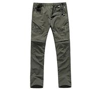 Youthful flying Mens 2 in 1 Hiking Pants Lightweight Waterproof Convertible Walking Trousers Quick Dry(Size:3XL,Color:Green)