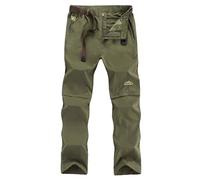 Youthful flying Men's Hiking Trousers Outdoor Convertible Walking Trousers Zip Off Quick Dry Pants with Pockets(Size:L,Color:Green)