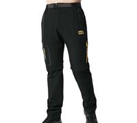 Youthful flying Mens Quick Dry Zip Off Hiking Trousers Lightweight Walking Trousers Windproof Waterproof Pants Breathable(Size:XL,Color:Black)
