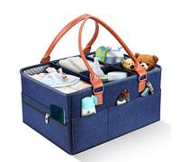 YOUTHINK Nappy Bag, Storage Basket for Baby, Large Capacity Folding Storage Bag Nappy Organizer Basket Felt Handbag for Arranging Baby Toys Diaper Baby Supplies