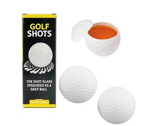 YouthLoxus 3 Pack Golf Ball Shot Glasses with Lids, White Realistic Texture Golf Shots Tumblers, for Party Gathering Shatterproof Drinking Cups for Home Bar Party Favours, White 56x53mm