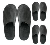 YouthLoxus 3 Pairs Grey Hotel Slippers, Non-Slip, Washable & Reusable, Men's Size 19 UK/9 UK Women's, Unisex, Flat Heel, Classic Style