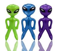 YOUTHLOXUS 3 Pcs Inflatable Alien, 45cm Blow Up Alien, Alien Themed Party, Christmas, Inflatable Halloween Decorations, (Green, Purple,Blue)