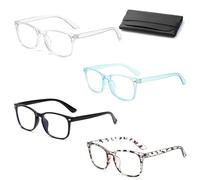 YouthLoxus 4 Pack Blue Light Blocking Glasses for Women Men, Fashion Computer Gaming Eyewear, 0 Degree Fake Glasses, Anti Glare Blue Screen Protection, Premium Seamless Frames with Case