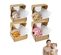 YouthLoxus 4Pcs My Little Worry Bear In a Box, Handmade Worry Bears With Super Soft Touch, Suitable for People of All Ages, Worry Bear In a Box Is The Positive Gifts for Family And Friends
