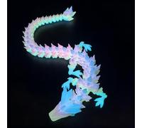 YouthLoxus Luminous 3D Printed Dragon, 30CM Luminous Rainbow Dragon, 3D Dragon with Flexible Joints, Glow In The Dark Dragon, Crystal Dragon-Figure for Home Office Decor Executive Desk Toys
