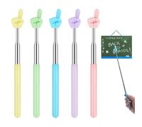 YouthLoxus Telescopic Pointer Stick 5-Pack - Finger Pointers for Teachers, Retractable Handy Pointers with Soft Colour Tips, Classroom Must Haves (21cm-69cm)