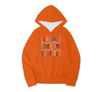 Youths Girls Halloween Pumpkins Letters Prints Hoodie With Pocket Casual Pullover Girls Sweatshirts Boys Toddler Kids Little Girl's Long Sleeve Sweatshirts Tops(Purple,6-7 Years)