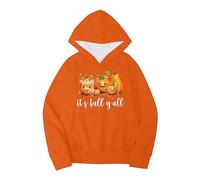 Youths Girls Halloween Pumpkins Letters Prints Hoodie With Pocket Casual Pullover Girls Sweatshirts Boys Toddler Kids Little Girl's Long Sleeve Sweatshirts Tops(Light Blue,12-18 Months)