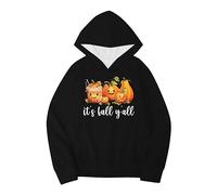 Youths Girls Halloween Pumpkins Letters Prints Hoodie With Pocket Casual Pullover Girls Sweatshirts Boys Toddler Kids Little Girl's Long Sleeve Sweatshirts Tops(Navy,4-5 Years)