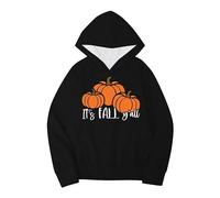 Youths Girls Halloween Pumpkins Letters Prints Hoodie With Pocket Casual Pullover Girls Sweatshirts Boys Toddler Kids Little Girl's Long Sleeve Sweatshirts Tops(Sky Blue,18-24 Months)