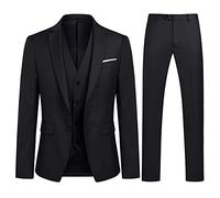 YOUTHUP Men Slim Fit 3 Piece Suit 2 Button Tuxedo Blazer Waistcoat Trousers