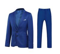 YOUTHUP Mens 2 Piece 2 Button Wedding Business Tuxedo Blazer Trousers