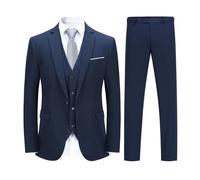 YOUTHUP Mens 3 Piece Suit 1 Button Slim Fit Tuxedo Blazer Waistcoat Pants