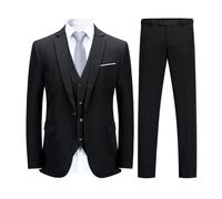 YOUTHUP Mens 3 Piece Suit 1 Button Slim Fit Tuxedo Blazer Waistcoat Pants