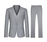 YOUTHUP Mens 3 Piece Suit 1 Button Slim Fit Tuxedo Blazer Waistcoat Pants | Solid color 3-piece tuxedo suit, Versatile for business wedding interview and parties