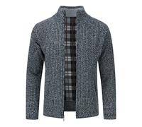 YOUTHUP Men's Cardigan Fleece Lined Full Zip Winter Knitted Jacket Sweater | Cozy fleece lining, Windproof stand collar keeps cold wind out, delivering lasting warmth throughout cold winter