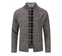 YOUTHUP Men's Cardigan Fleece Lined Full Zip Winter Knitted Jacket Sweater | Cozy fleece lining, Windproof stand collar keeps cold wind out, delivering lasting warmth throughout cold winter