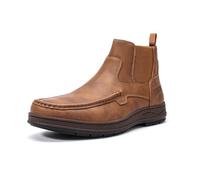 YOUTHUP Men's Chelsea Boots PU Leather Slip-on Casual Work Walking Shoes