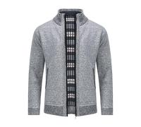 YOUTHUP Mens Fleece Warm Thick Cardigans Zip Up Cardigan Knitted Jacket | Polyester fabric,Winter warm and comfortable,Stand collar,Fleece lining mens cardigan,Ideal for home or on daily commute