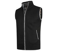 YOUTHUP Men's Knitted Gilet Fleece Lining Sleeveless Cardigan Body Warmer | Full zip slim fit thick knitted vest, designed for fall and winter, versatile casual layering waistcoat
